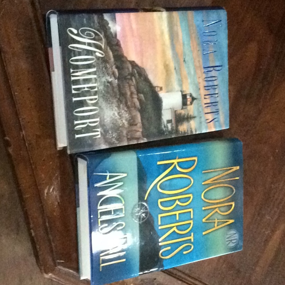 2 Nora Roberts hardbacks Angels Fall / Homeport